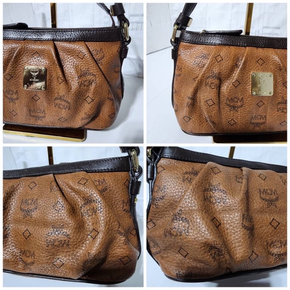 Authentic MCM Visetos Leather Pochette Chocolate/Brown - Picture 12 of 15